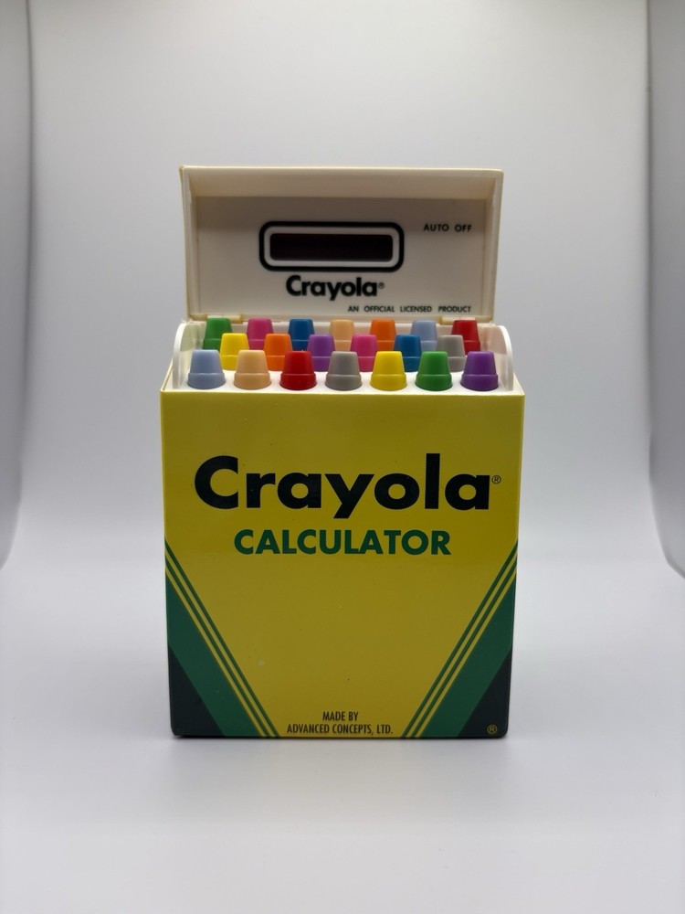 Vintage Crayola Calculator Crayon Box Please Read-Not Working