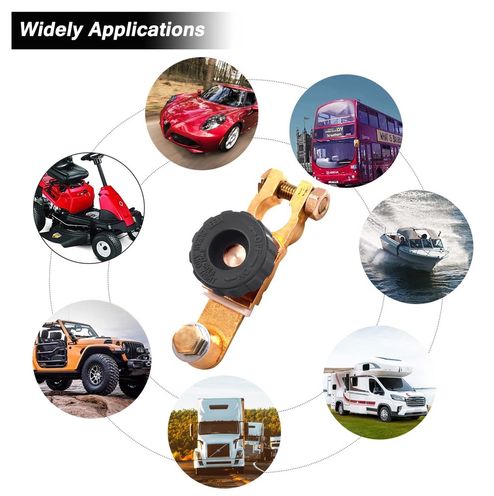 Top Post Battery Disconnect Switch - Quick Cut Off Black