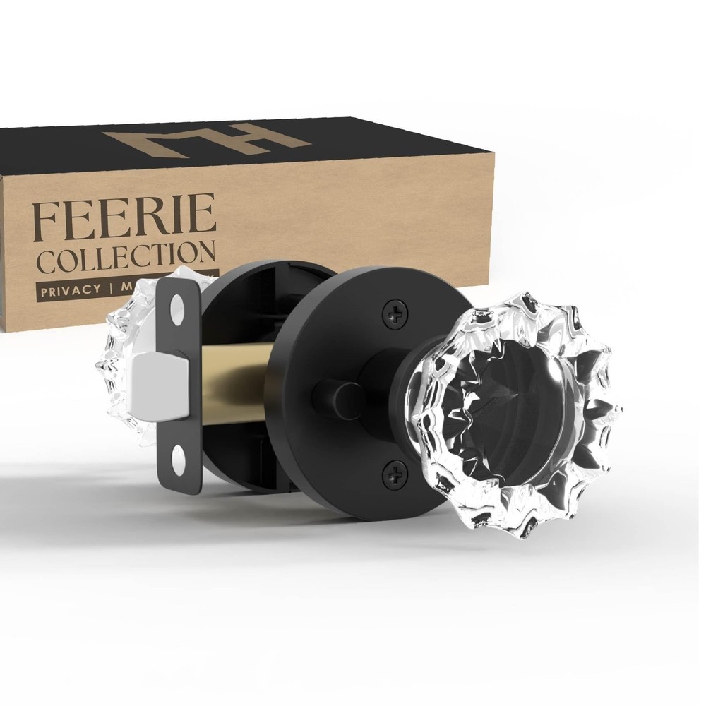Mega Handles Feerie Crystal Door Knobs - 1 Pack Reversible Interior Privacy D...