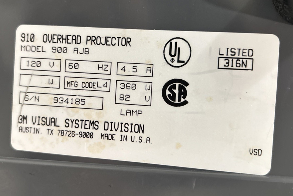 3M 900 Overhead Projector Folding Model 900AJB