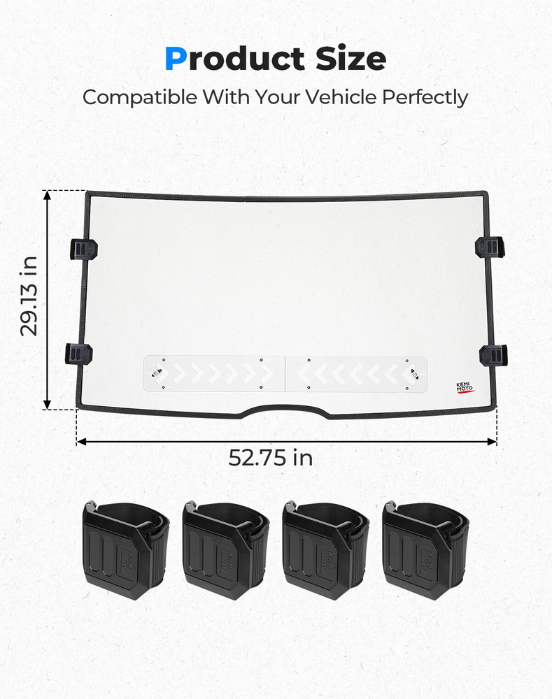 UTV Vented Front Full Windshield Clear for TRACKER 800SX 2020-2023 MAX-FLO