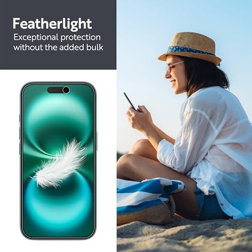 2 Pack for iPhone 16 Screen Protector Case iPhone 16 6.1" Case Friendly