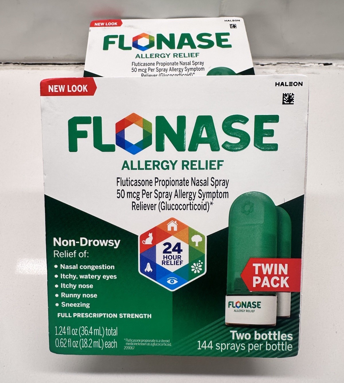 Lot Of 2 NEW Flonase Allergy Relief Nasal Twin Pack 144 Total Sprays Each 06/26