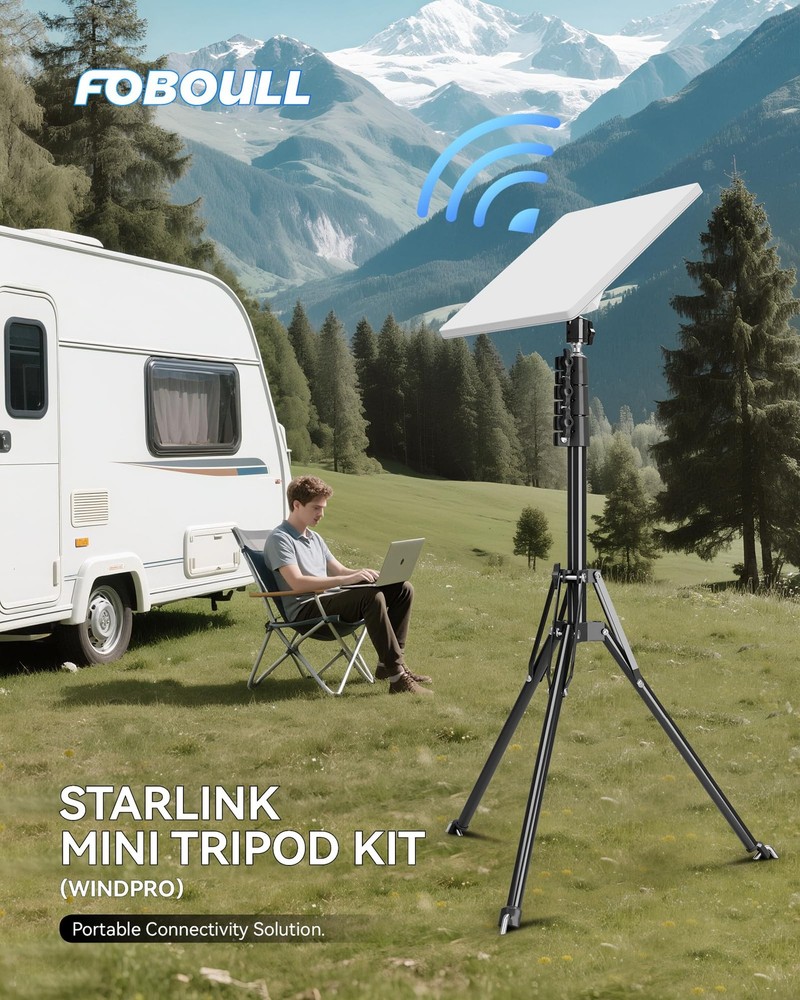 Starlink Mini Tripod Mount Kits, WindPro Wind-Resistant Design, Adjustable He...