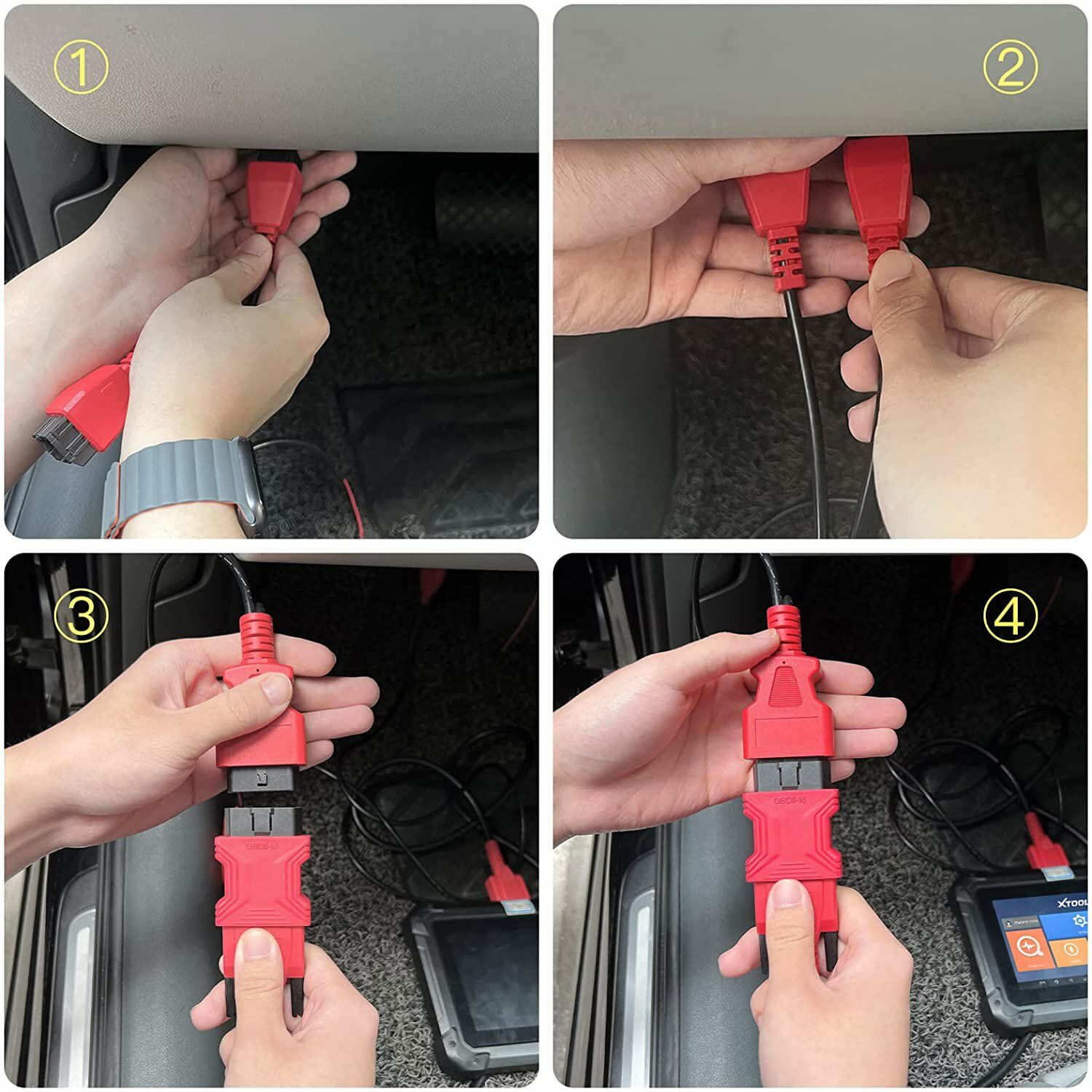 XTOOL 12+8 Pin OBD2 Connector Cable Adapter Fit For Chry-sler For PAD3 D7 D8 D9