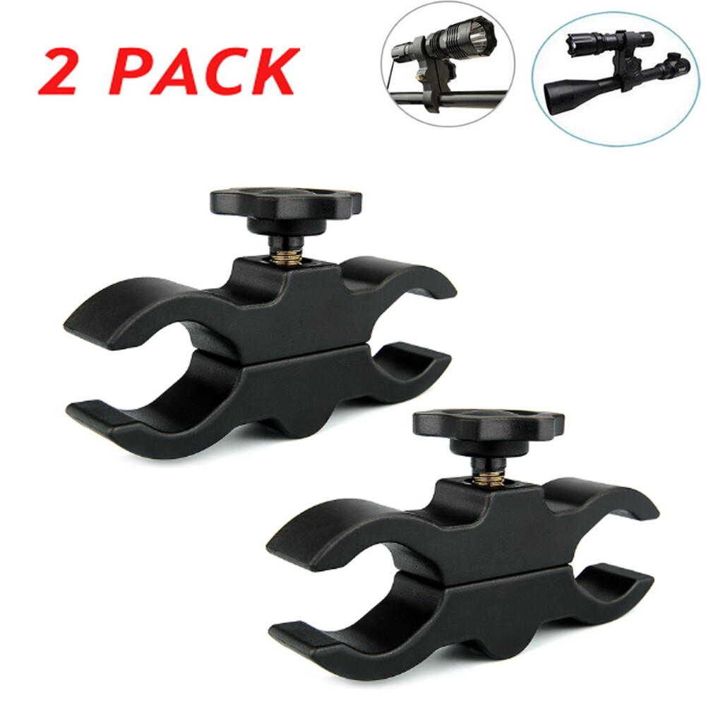 2Pcs Tactical Scope Barrel Clamp Mount 25mm-35mm Adjustable for Flashlight