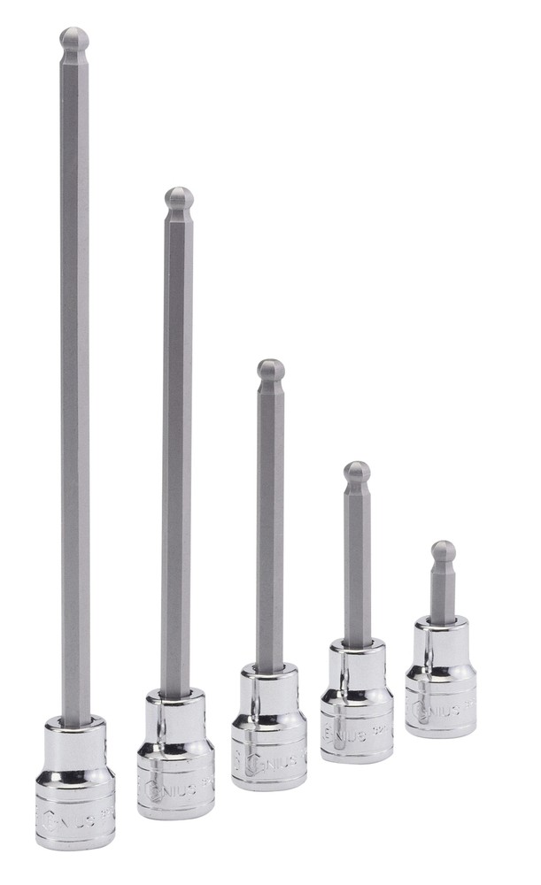 Genius Tools 3/8" Dr. 6mm Wobble Hex Bit Socket, 140mmL - 308+4636
