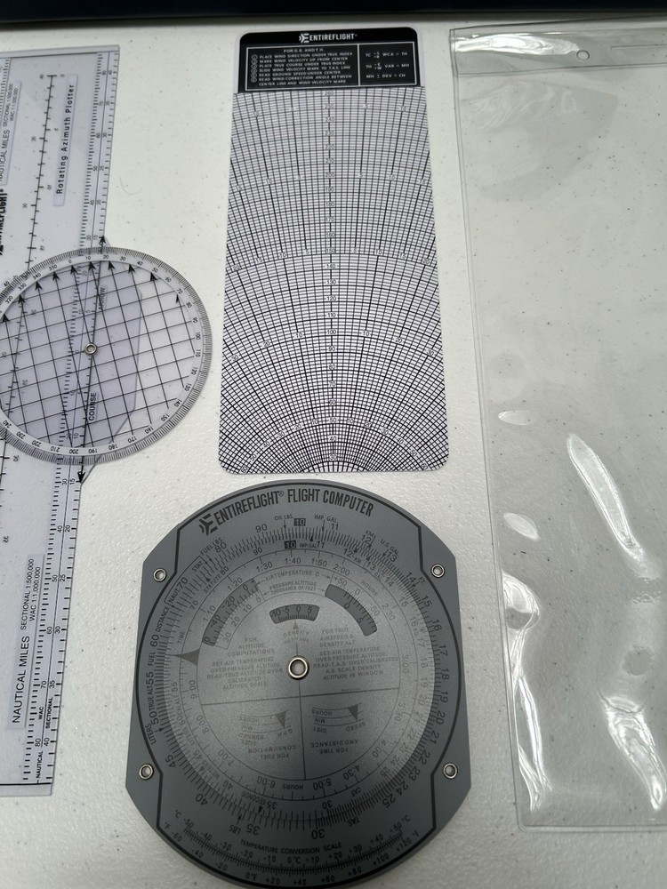 Entireflight E6B Flight Computer & Sectional Plotter, Rotating Azimuth Plotter