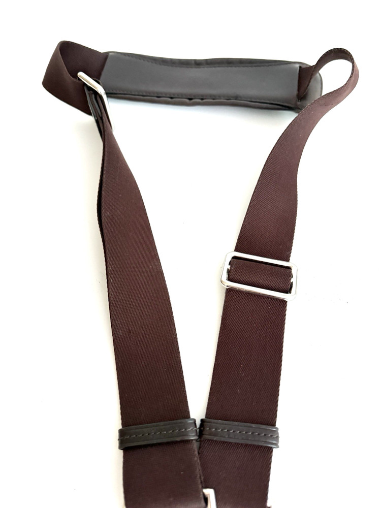 Tumi Replacement Shoulder Strap Dark Brown Silver 1.5" Wide