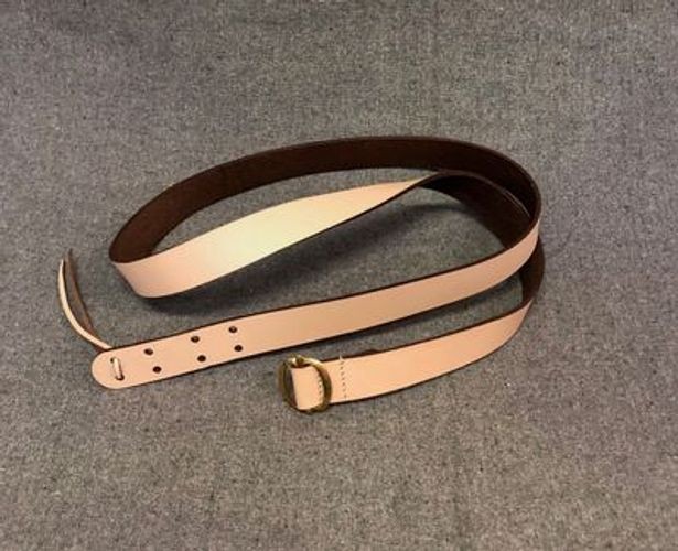 Natural Leather Musket Sling with Brass Buckle