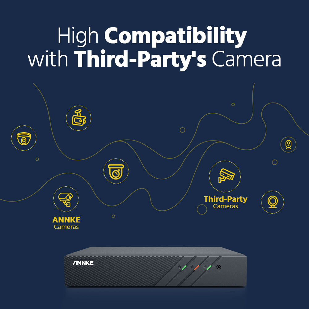 ANNKE H.265+ 5MP Audio POE Security IP Camera System 6MP 8CH NVR Outdoor Color