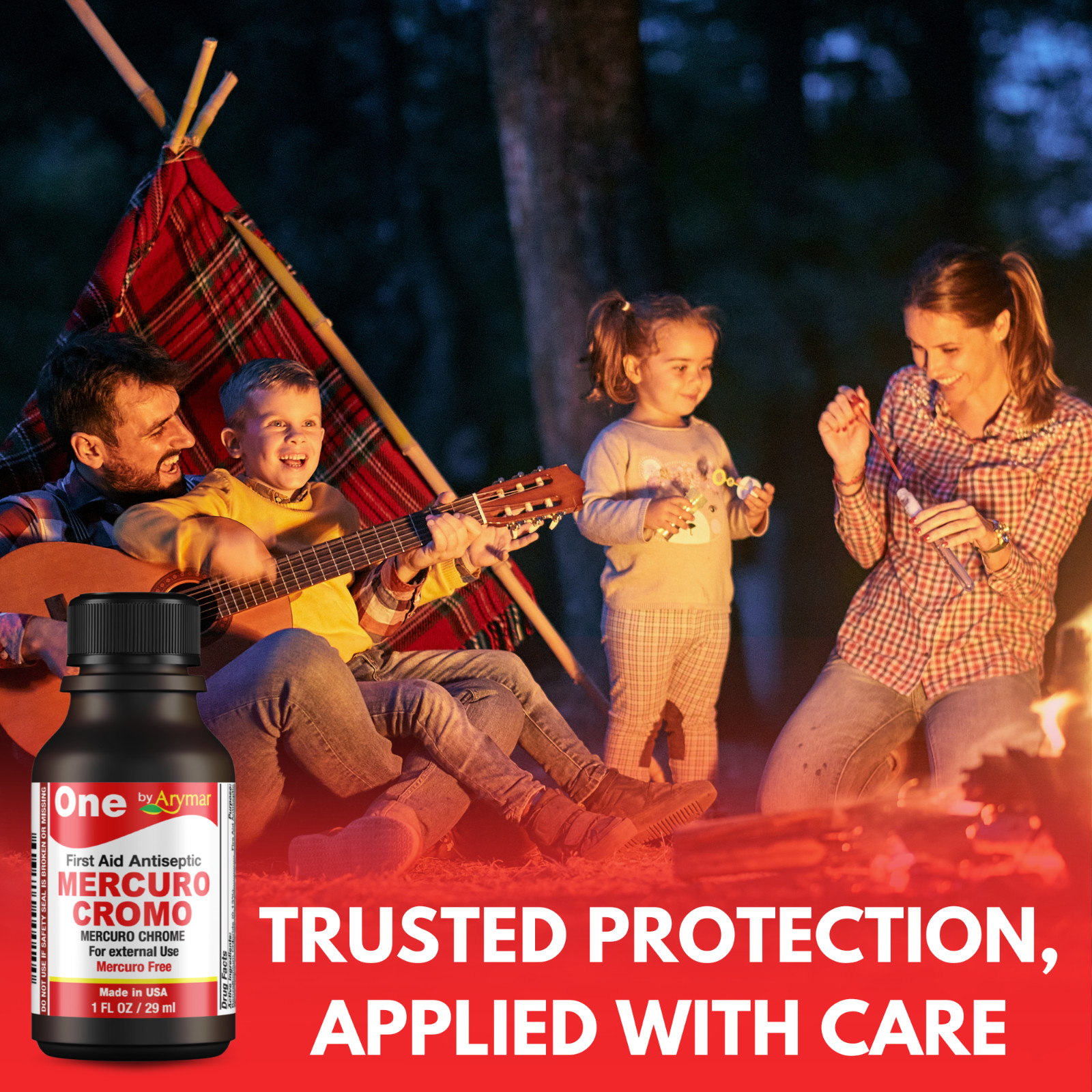 Arymar Mercuro Chromo – First Aid Antiseptic for Wounds, 1 fl oz (6-Pack)