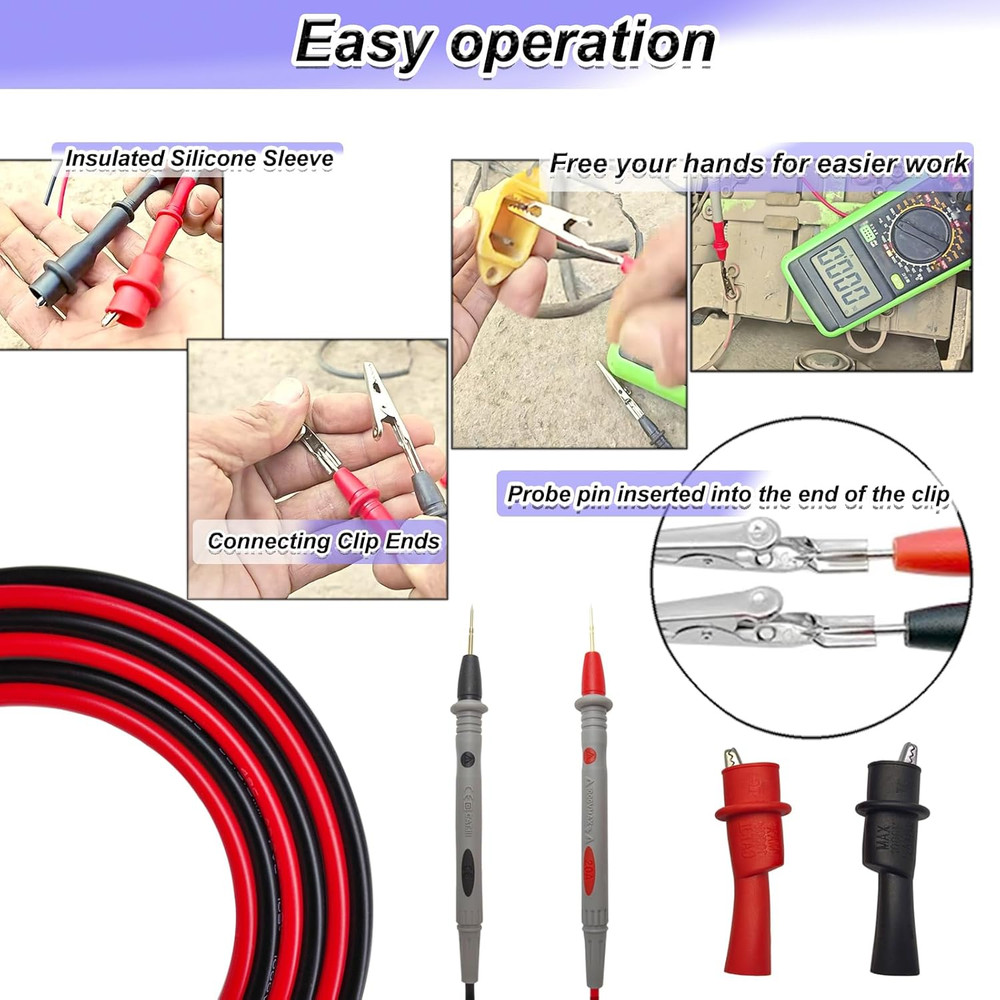 Professional Multimeter Test Leads 1000V 20A, Kit, Ultra-Sharp...