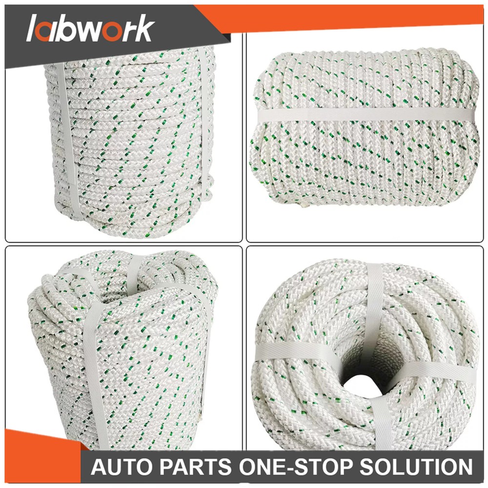 Labwork Duty 3/8" x 100' Double Braid Polyester Rope 4800 Lbs Breaking Strength