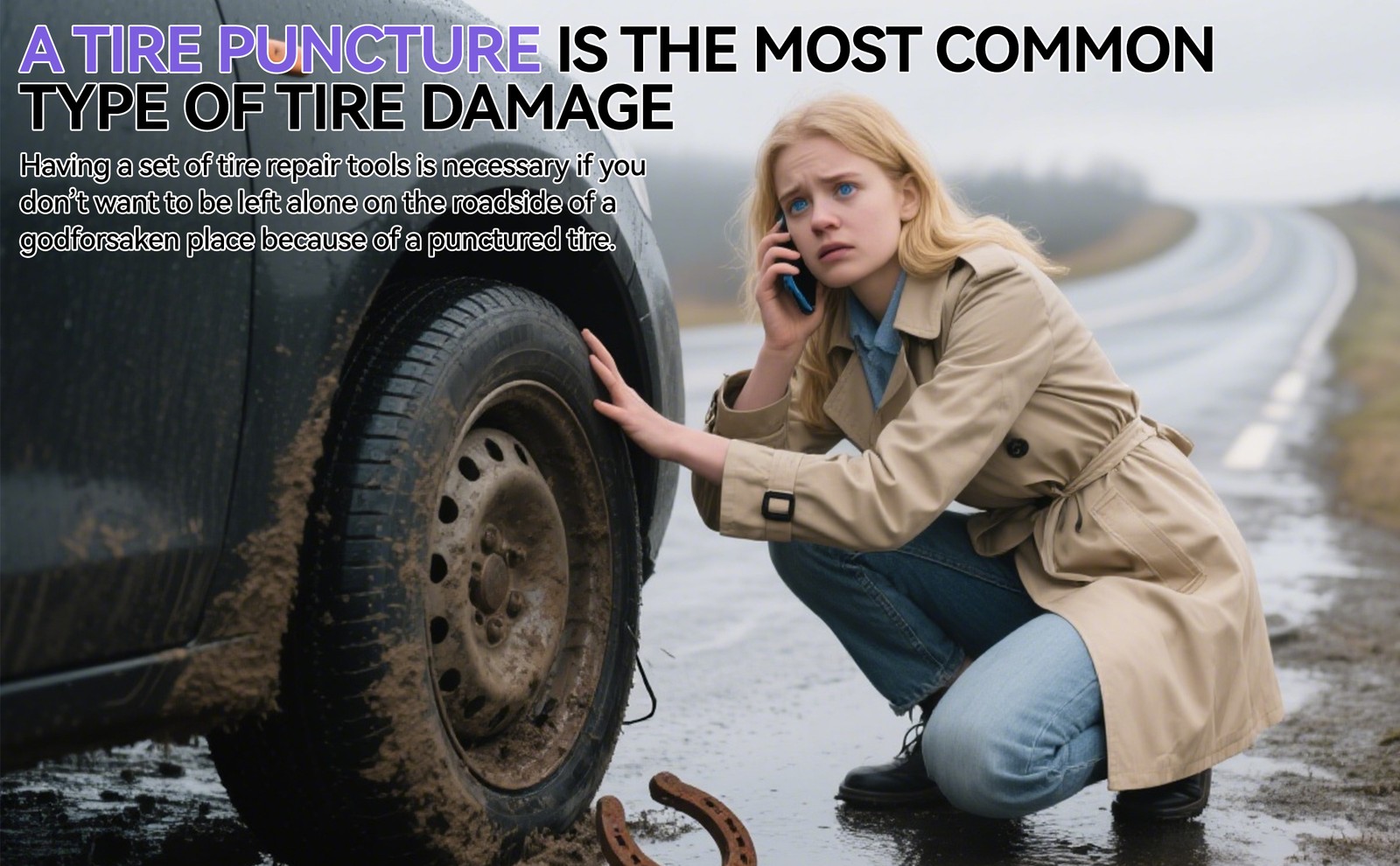 75PCS Tire-Puncture Repair Kit Heavy Duty Offroad Plugs For Tubeless Tire US