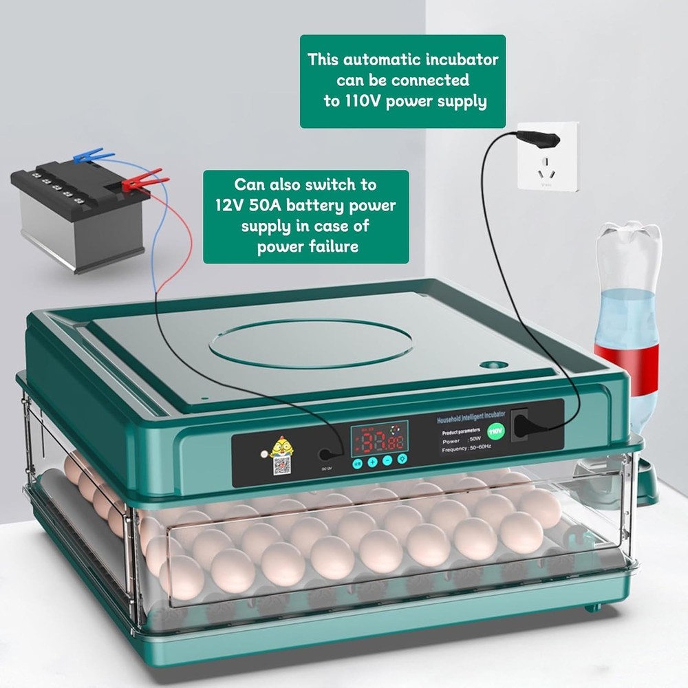 Automatic Egg Incubator 12-38 Eggs Automatic Poultry Intelligent Incubator fo...