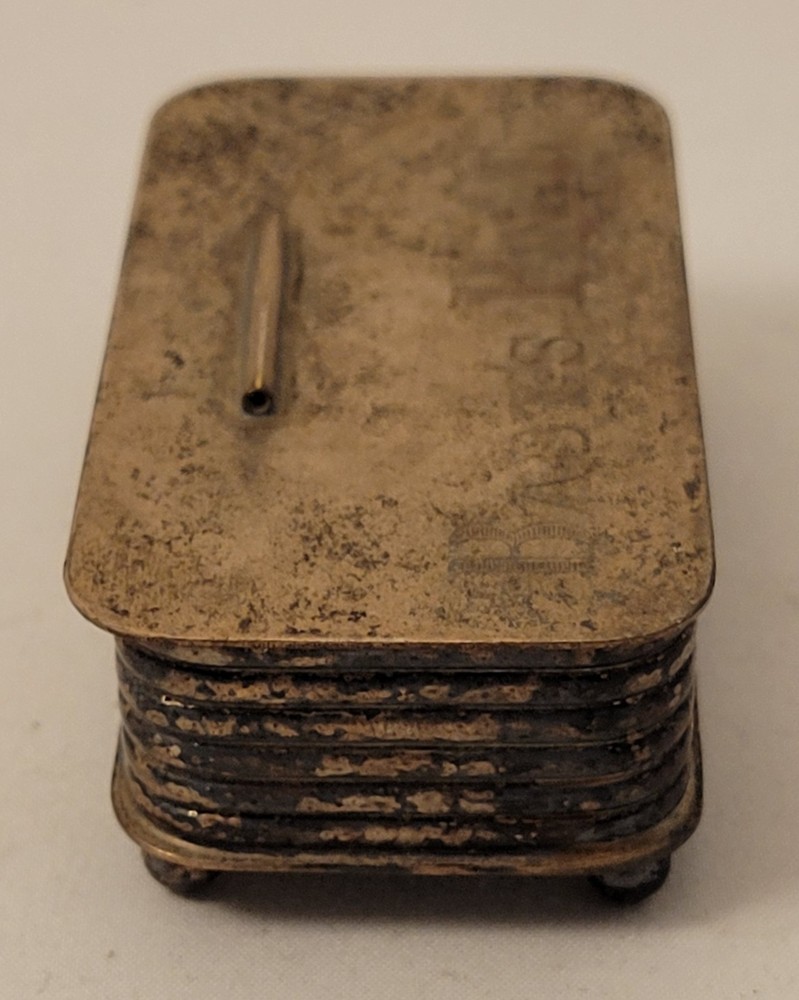 Vintage Victoria Baby's Pin-Up Silver Plate Safety Pin Box