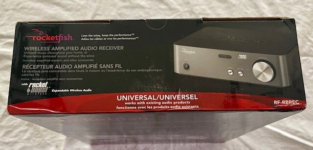 ROCKETFISH Wireless Amplified Audio Receiver RF-RBREC Expandable Wireless Audio