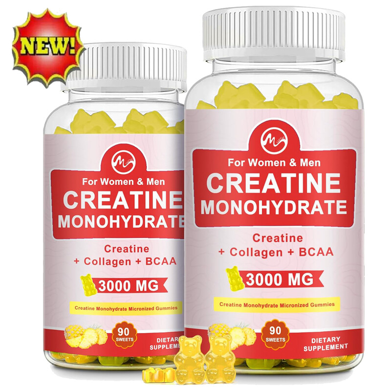 180Pills  Creatine Monohydrate Gummies Pineapple FlavorEnergy Boost Improve