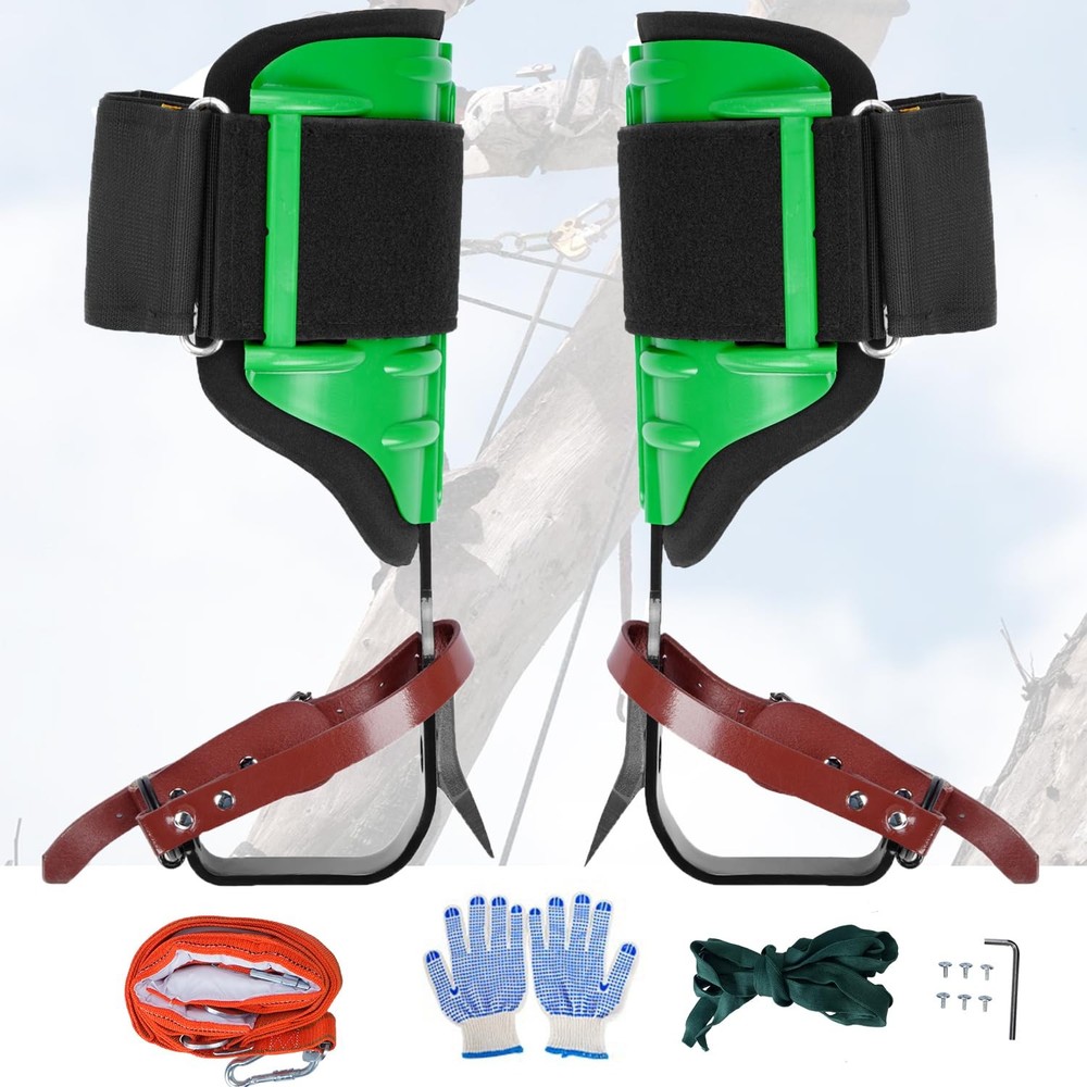 1 Pair Arborist Climbing Spikes,Adustable Height Tree Spikes for Climbing,Hea...