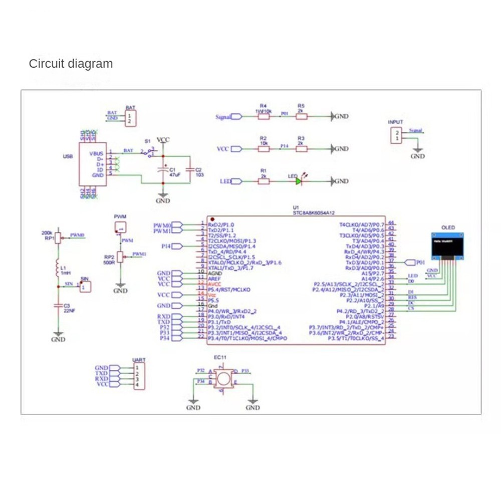 DOS LCD Oscilloscope Kit STC8K8A Single Chip Microcomputer, Electronic Lö2651