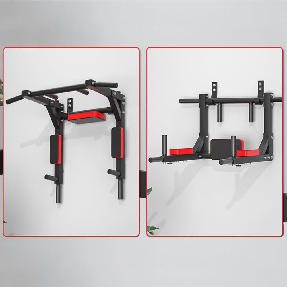 Wall Mount Hooks, Multifunctional Wall Mounted Pull Up Bar Four Hooks with Wa...