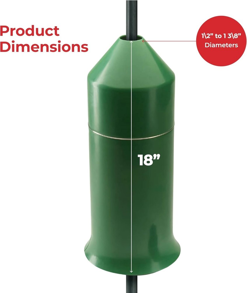 18" Squirrel Baffle - Easy Install Pole Wrap Around Baffle: Protect Hanging B...
