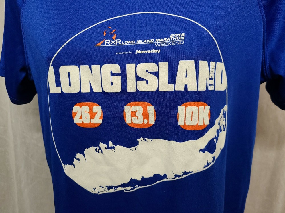 2018 Long Island Marathon Weekend Womens Medium Blue Jersey