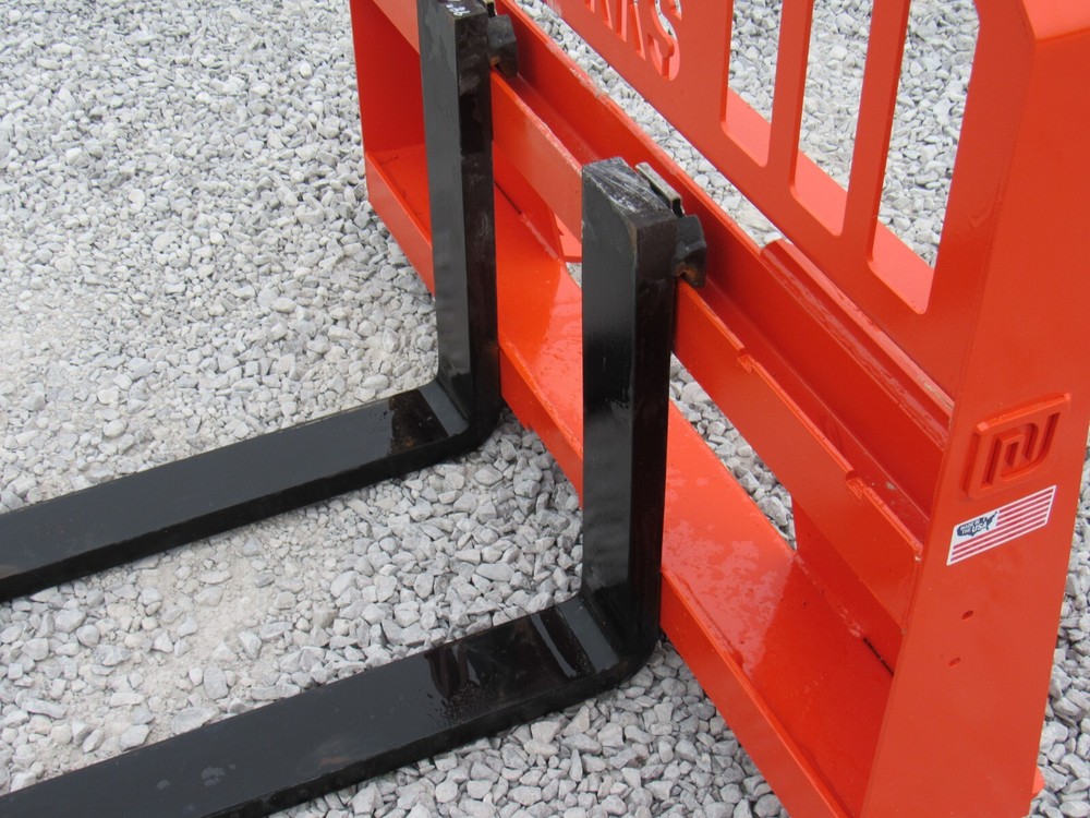 60" Root Grapple Grease and 48" Long Pallet Forks Attachment Combo Quick Attach