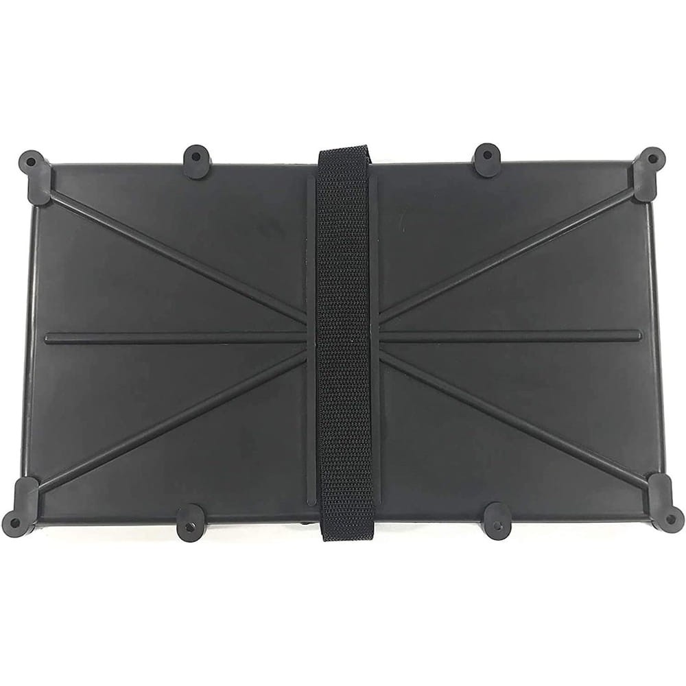 Single Matte Black Plastic (PP) Battery Tray for Group 24 Battery w/Poly Strap