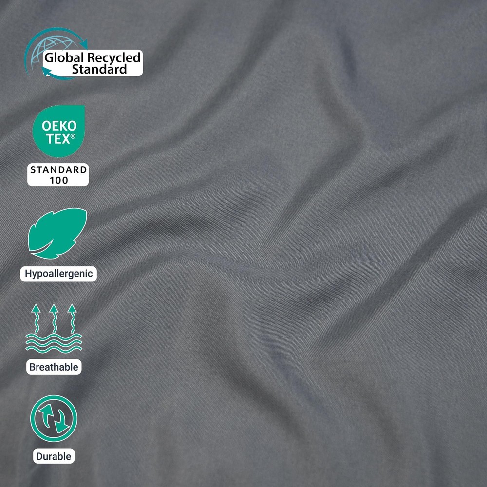 ZPECC Twin Flat Sheet Only 1 Pack, Durable Dark Gray Top Bed Sheets Hypoaller...