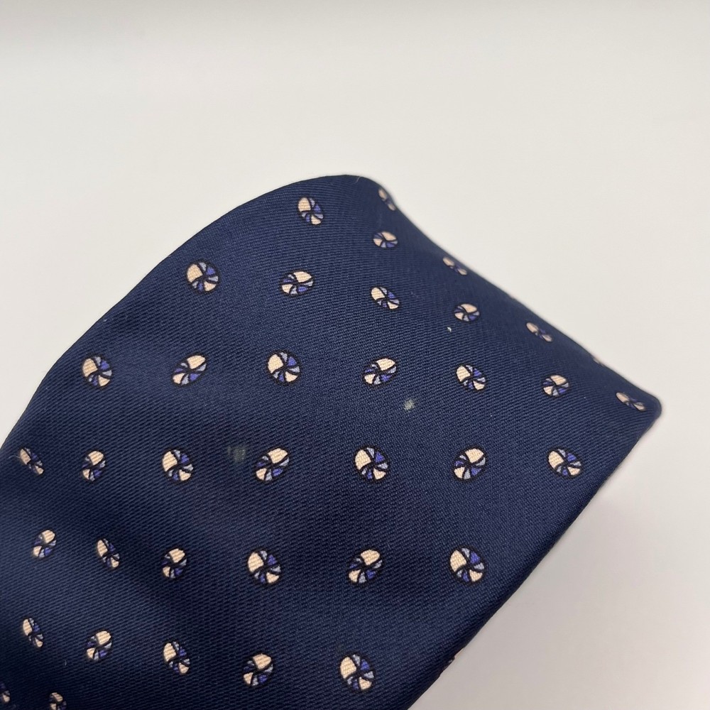DELLACROCE Silk Tie Navy Blue Patterned Made in Italy