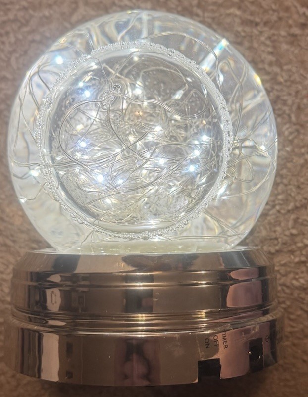 Laura Ashley Snow Globe with LED String Lights (Battery Operated)