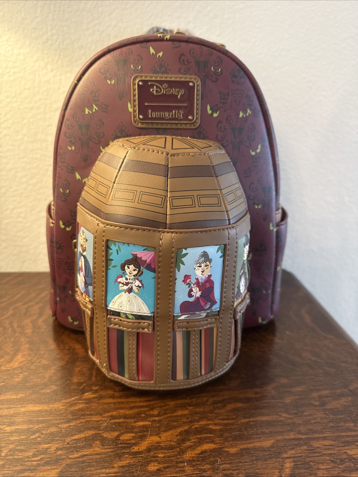 Loungefly Disney Haunted Mansion Stretching Room Moving Portraits Backpack NWT