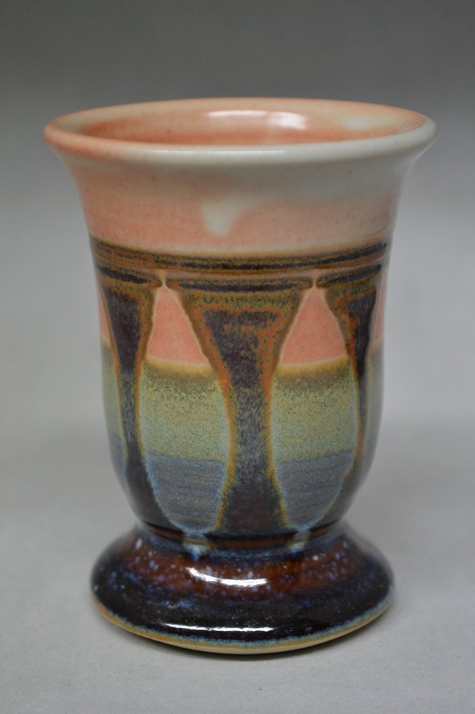 Small Studio Pottery Vase with Drip Design