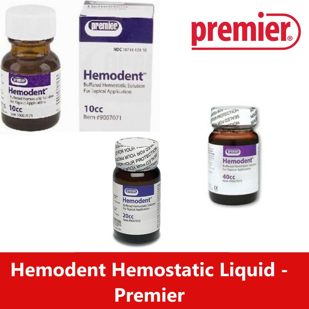 Dental Premier Hemodent 10 cc Buffered Hemostatic Solution 4 Topical Application