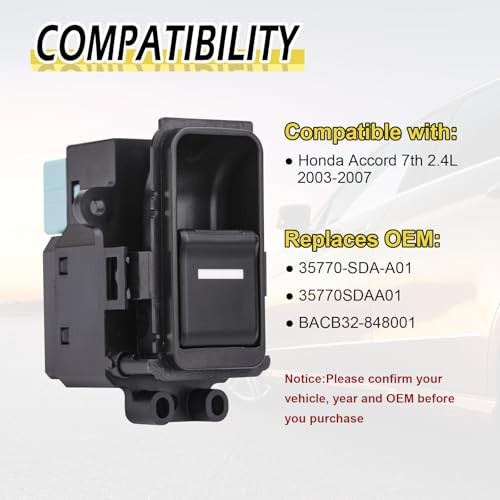 Passenger Side Power Window Switch Control Button Compatible with Honda Accord