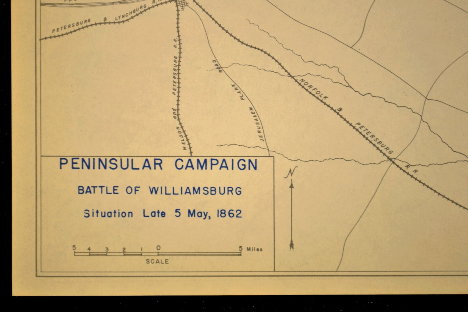 Battle of Williamsburg Map Virginia May 5th 1862 Confederate Retreat to Richmond