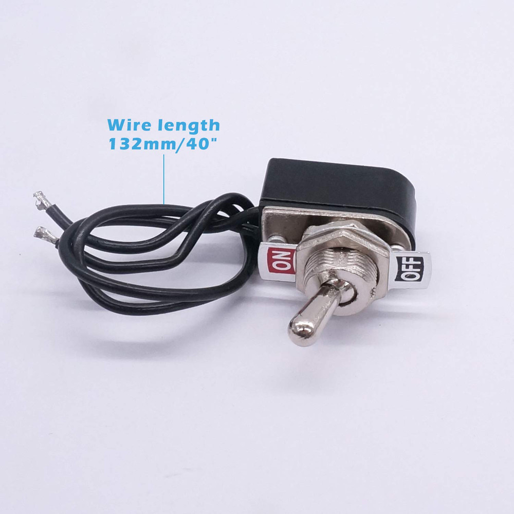 2Pcs Toggle Switch SPST 2 Position Latching On/Off 6A AC 125V /10A DC 12V Toggle