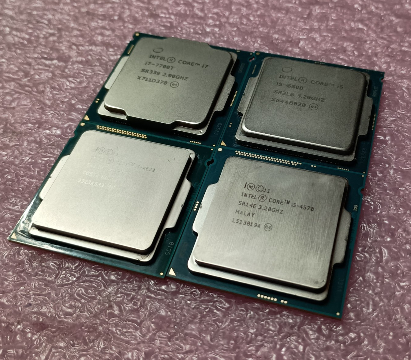 Lot (4) Intel Desktop CPU Processors i7-7700T i5-6500 4670 4570 Working Pulls