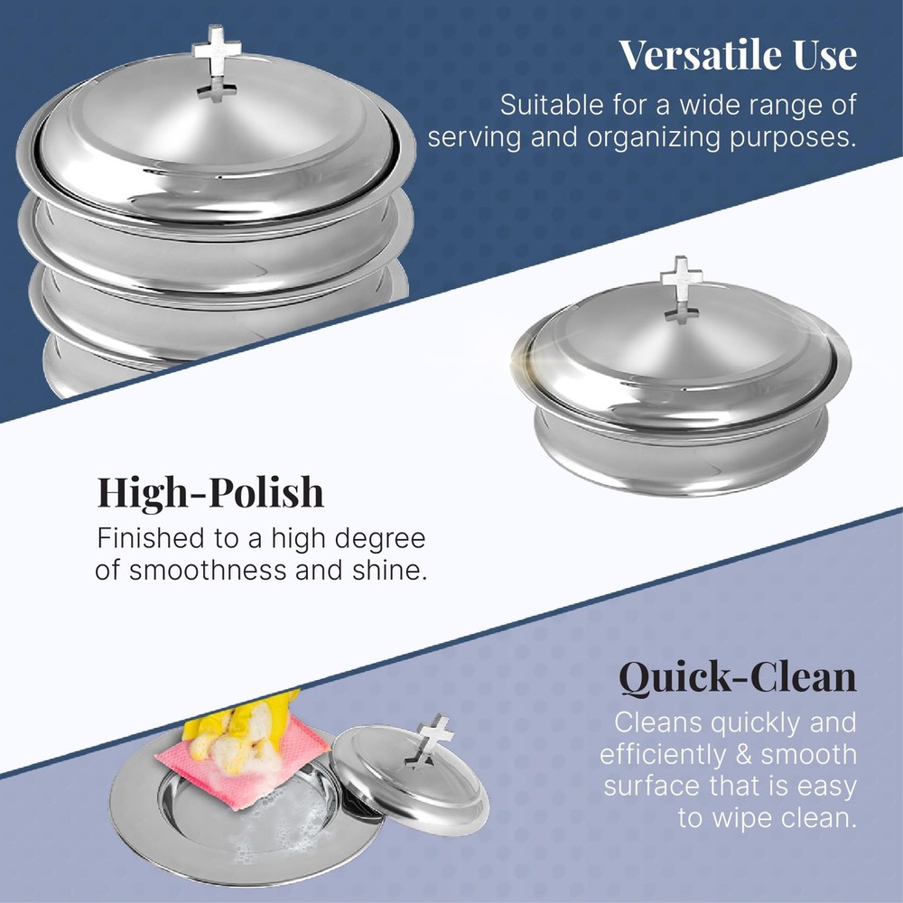 Communion Ware | Holy Stackable 1 Communion Tray with a Cover & 1 Bread Plate...