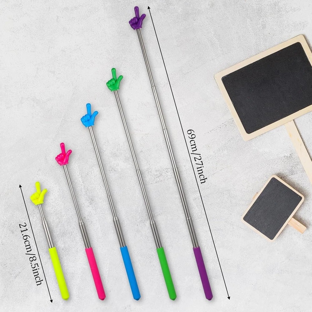5 Pcs Telescopic Teacher Pointer Extendable Finger Pointer Stick For Classroom