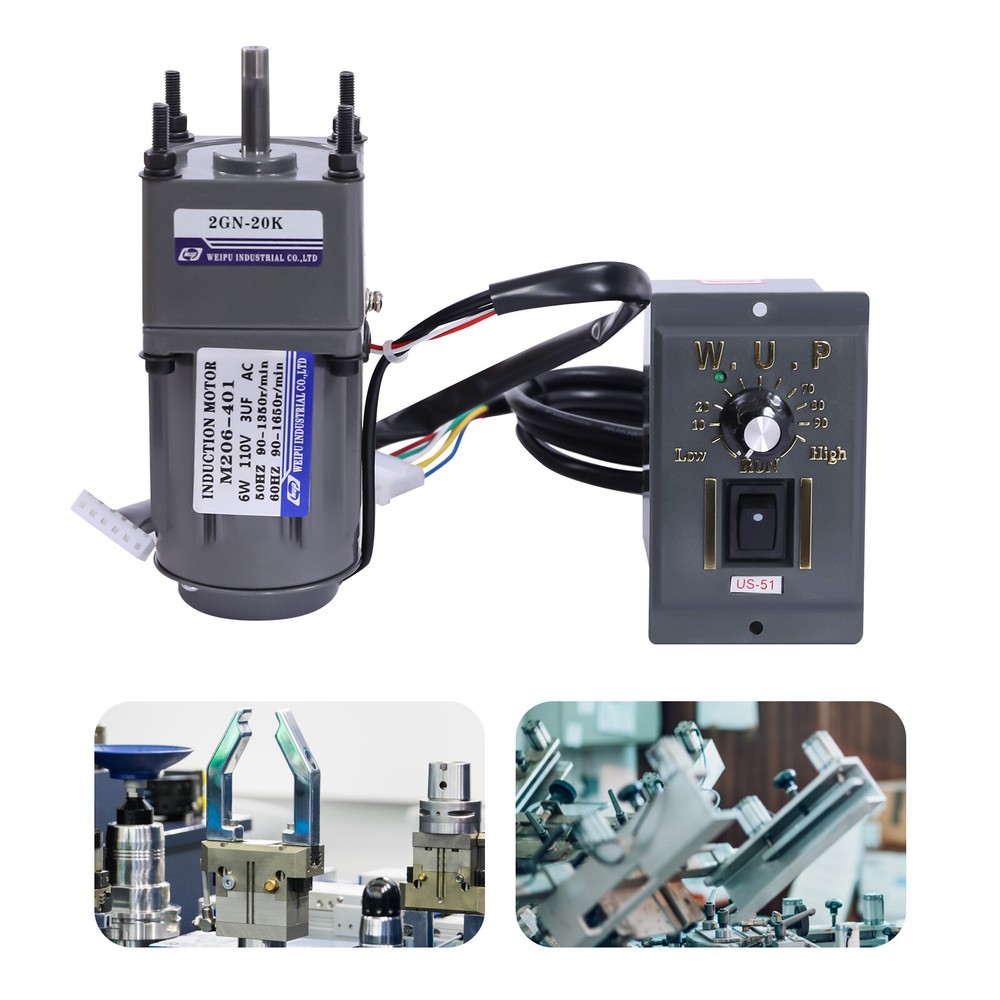 110V Infinitely Adjustable Speed Low Noise High Efficiency Gear Motor Kit