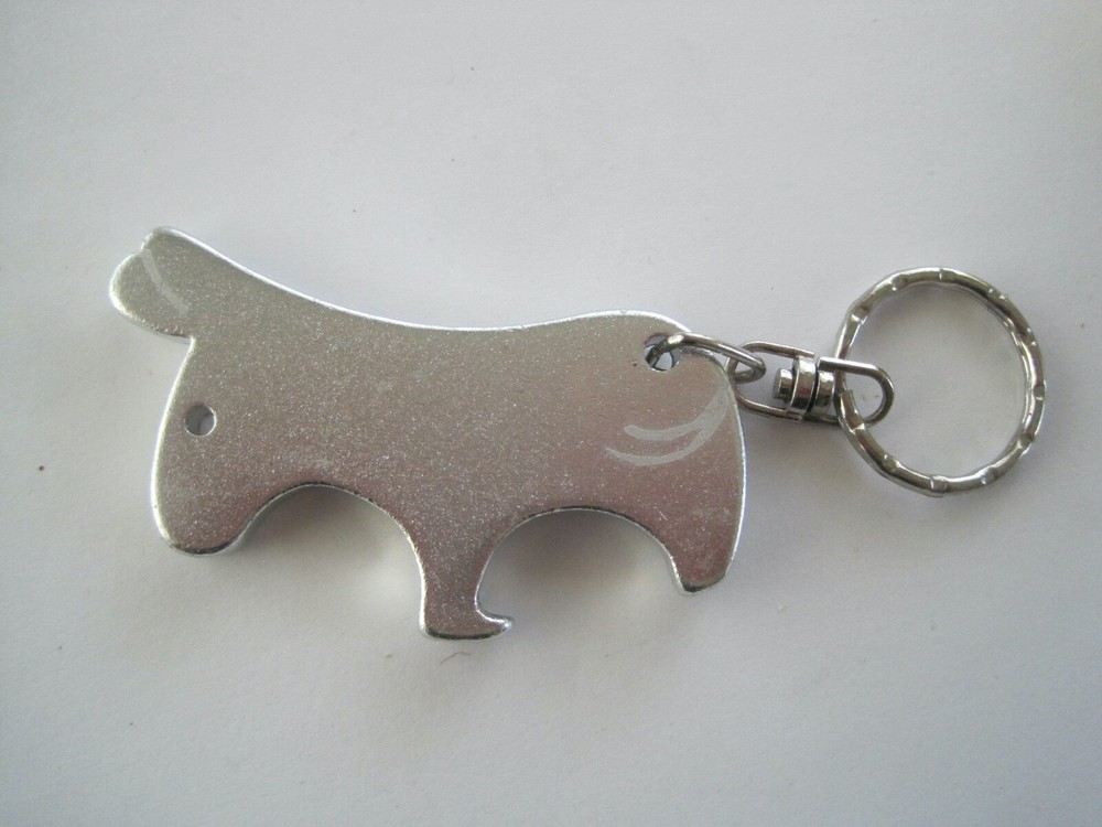 Rabbit Bottle Opener Key Chain Silver Tone
