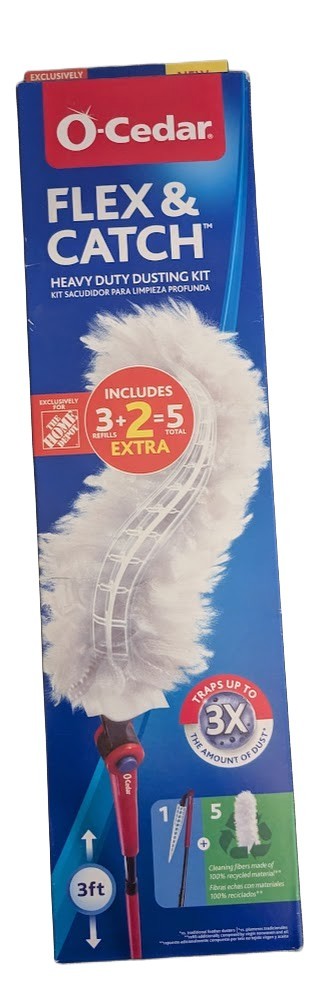 O-Cedar Flex & Catch Heavy Duty Dusting Kit 3ft Extendable 5 Refills