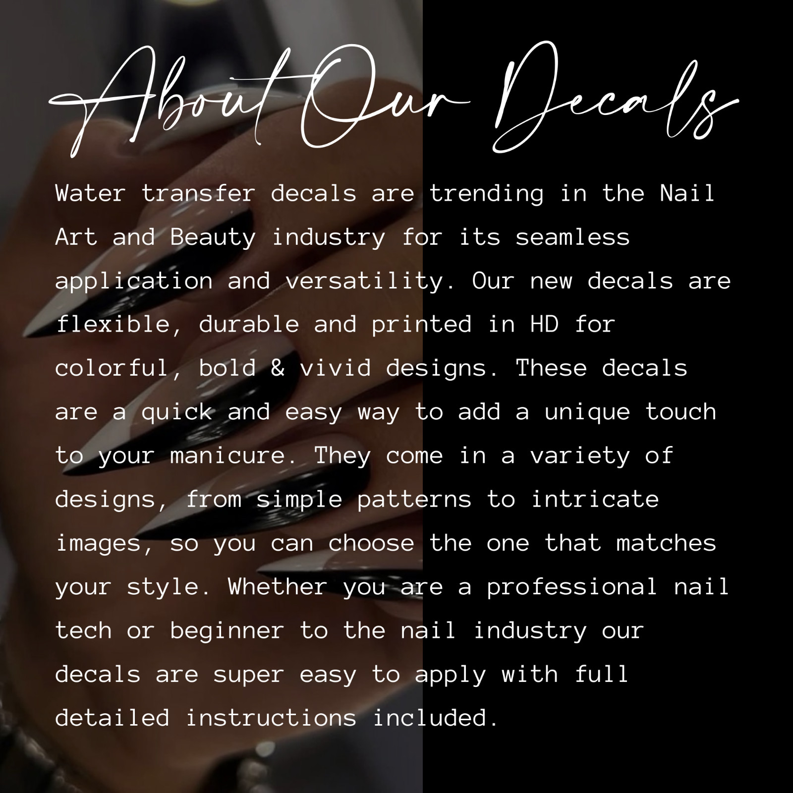 BTS Army Bangtan Nail Decals Water Transfer Clear Overlay