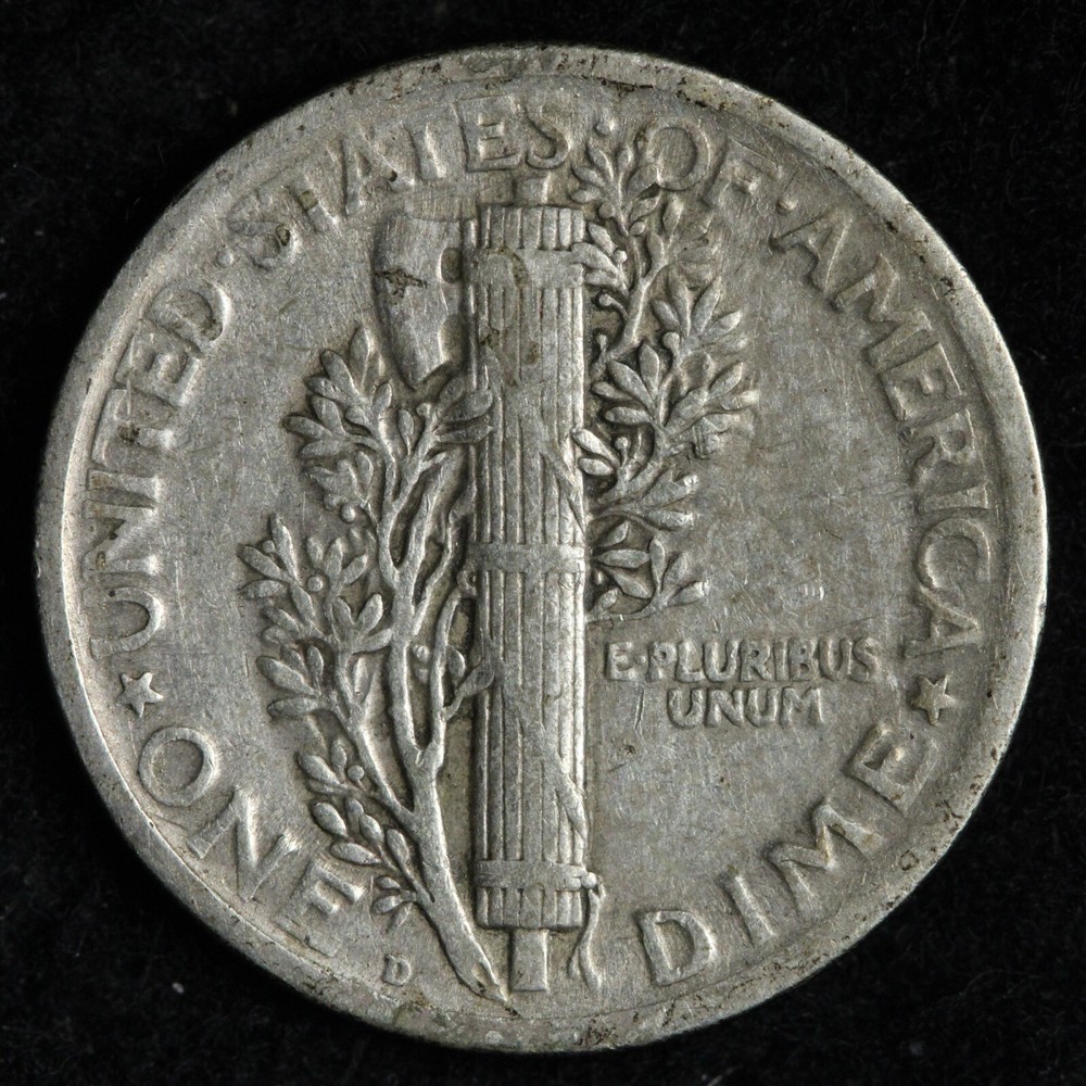 1918-D Mercury Silver Dime XF E265 STAB