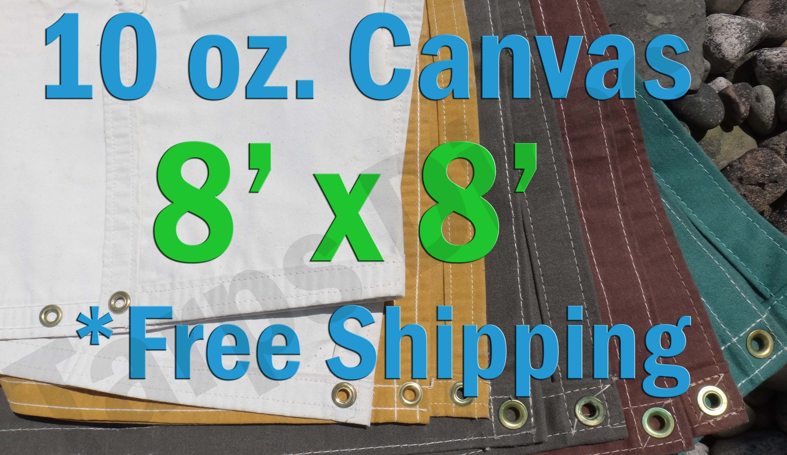 8 Ft. x 8 Ft. 10 Oz. Cotton Canvas Breathable Water Resistant Tarps