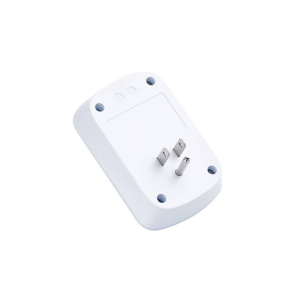 1-Outlet Wall Mounted Surge Protector, White (4-Pack)