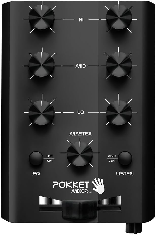 Pokket Mixer Mini DJ Mixer Volume Plus Black with Black Knobs - PM11BLA001